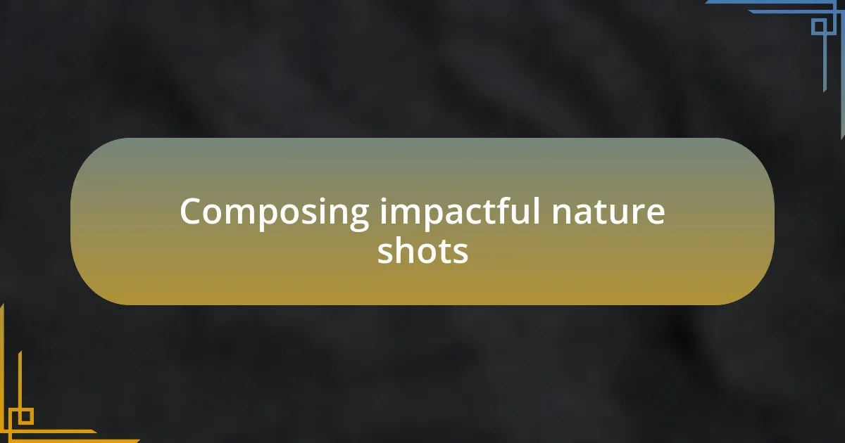 Composing impactful nature shots