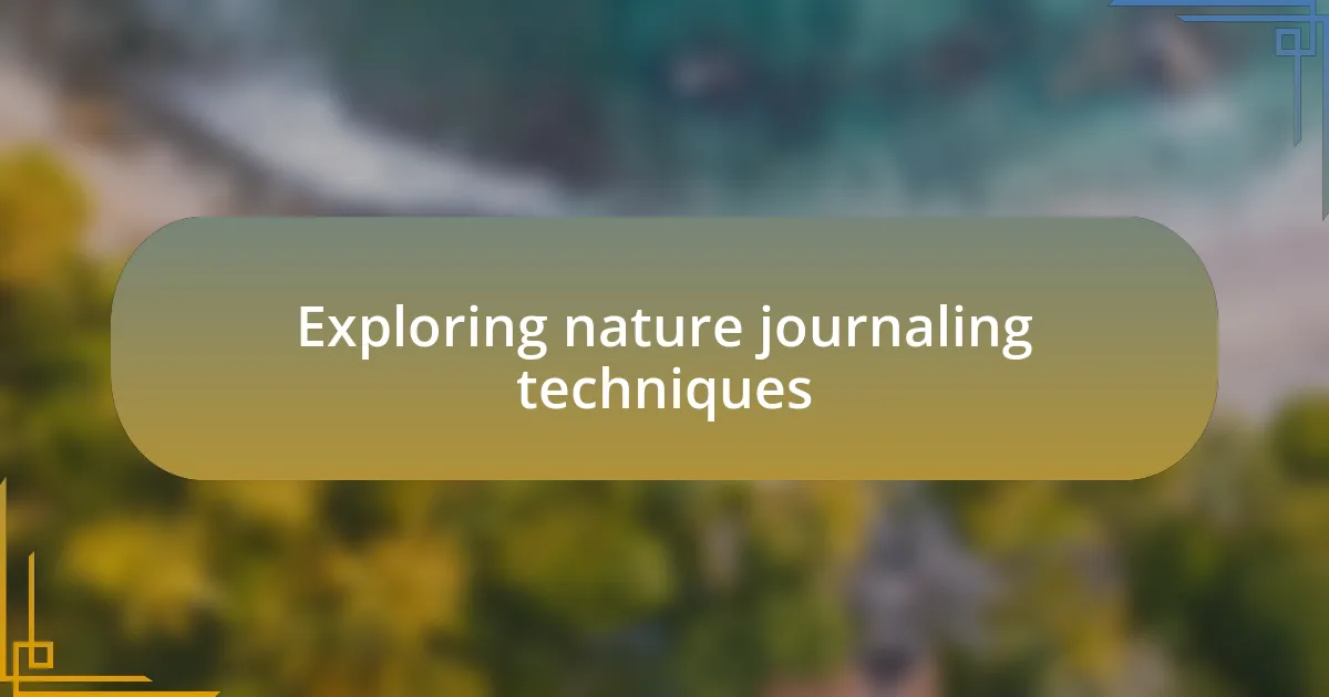 Exploring nature journaling techniques