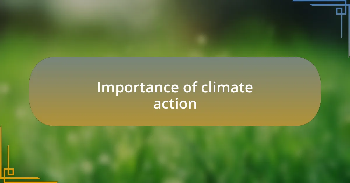 Importance of climate action