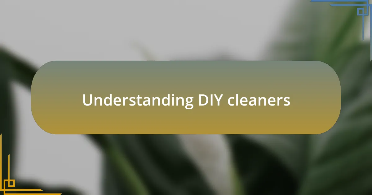Understanding DIY cleaners