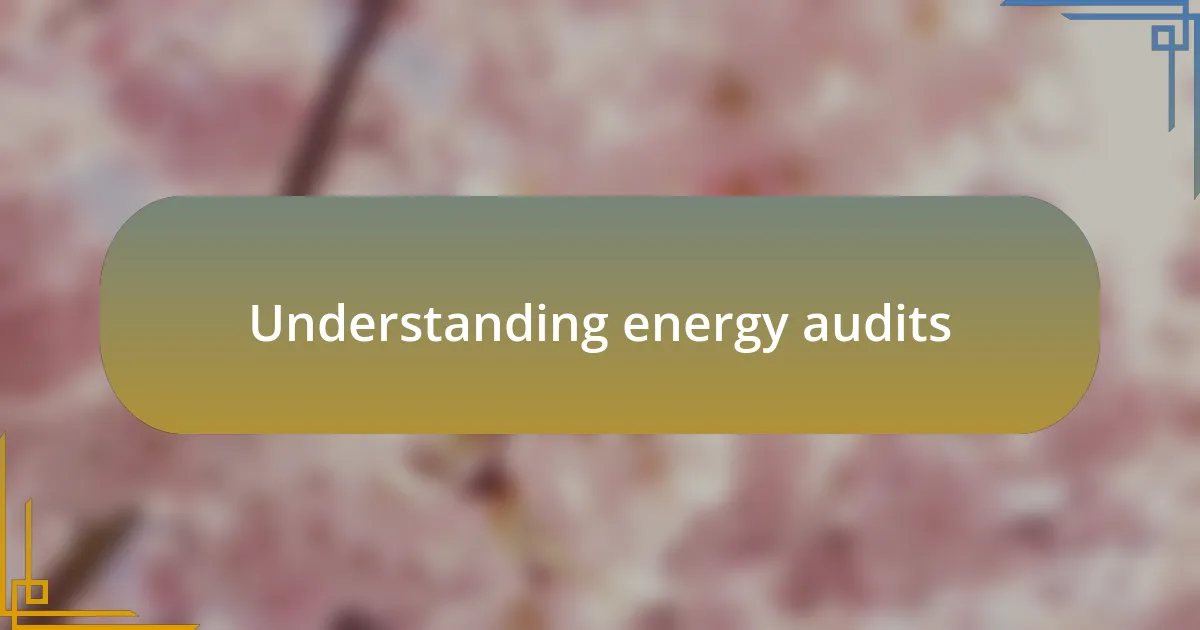 Understanding energy audits
