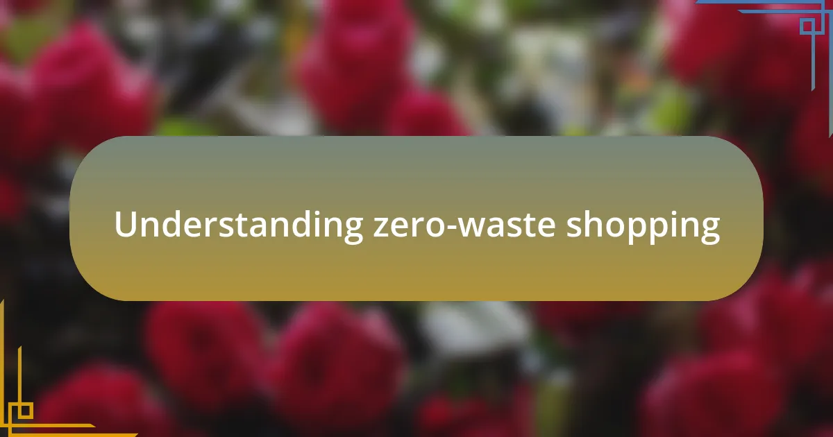 Understanding zero-waste shopping